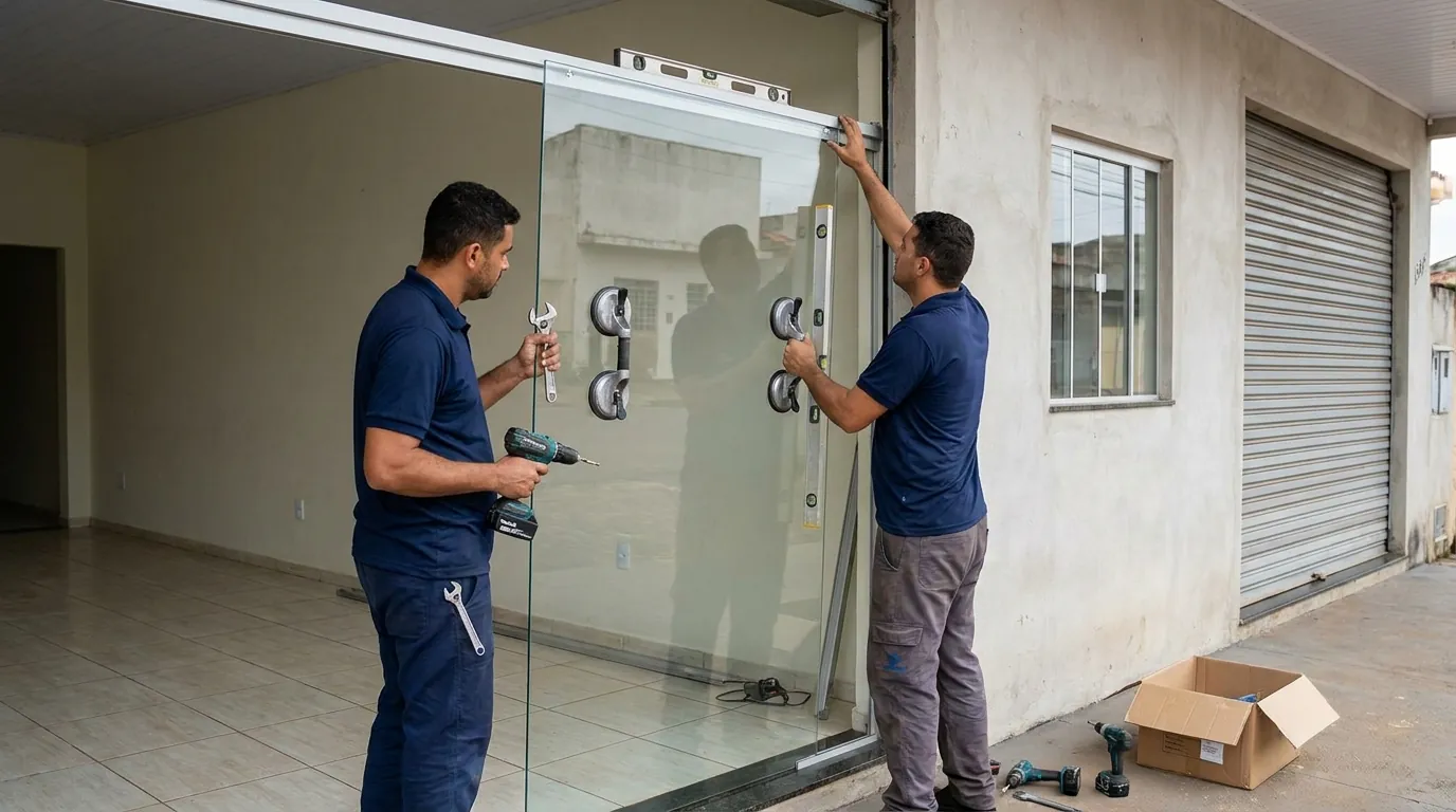 Troca de Puxador e Fechadura do Box em Blumenau‑SC