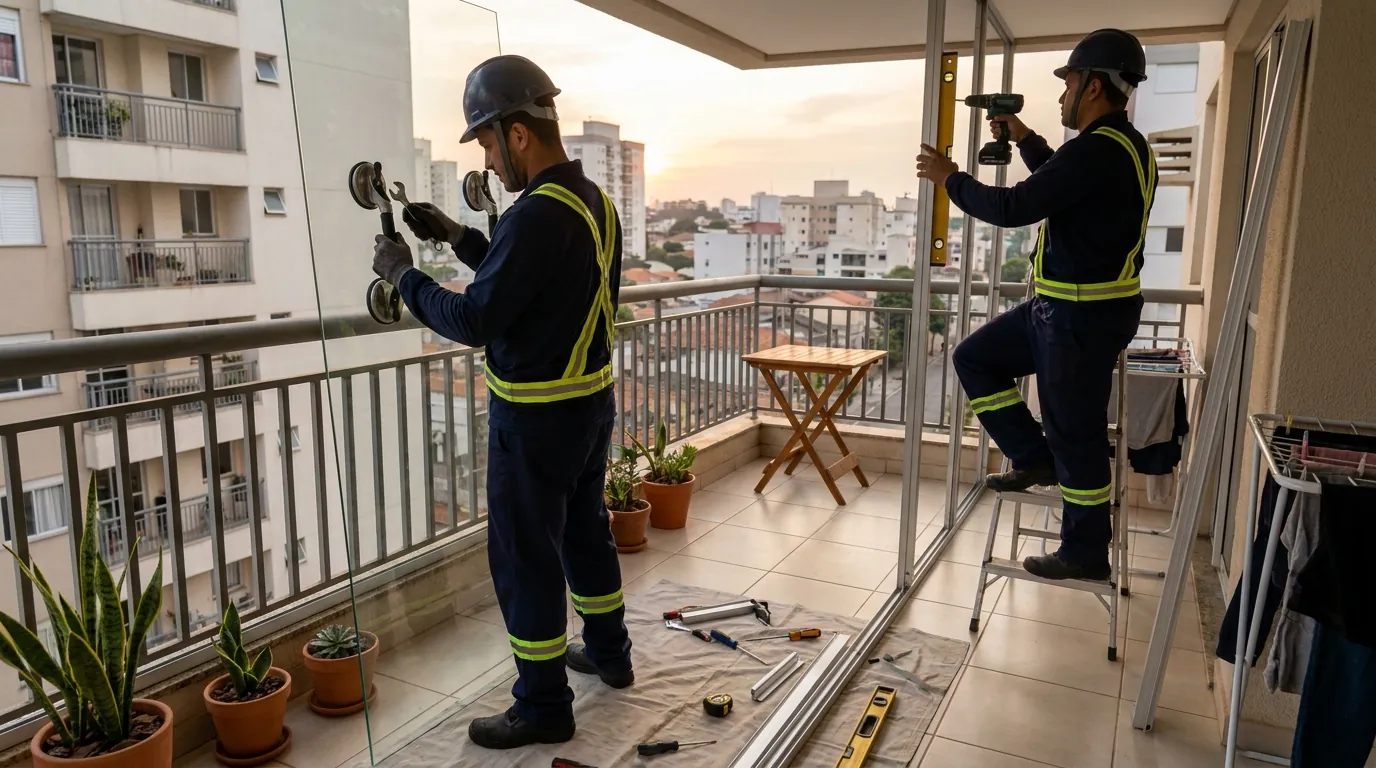 Envidraçamento de Sacada em Blumenau‑SC