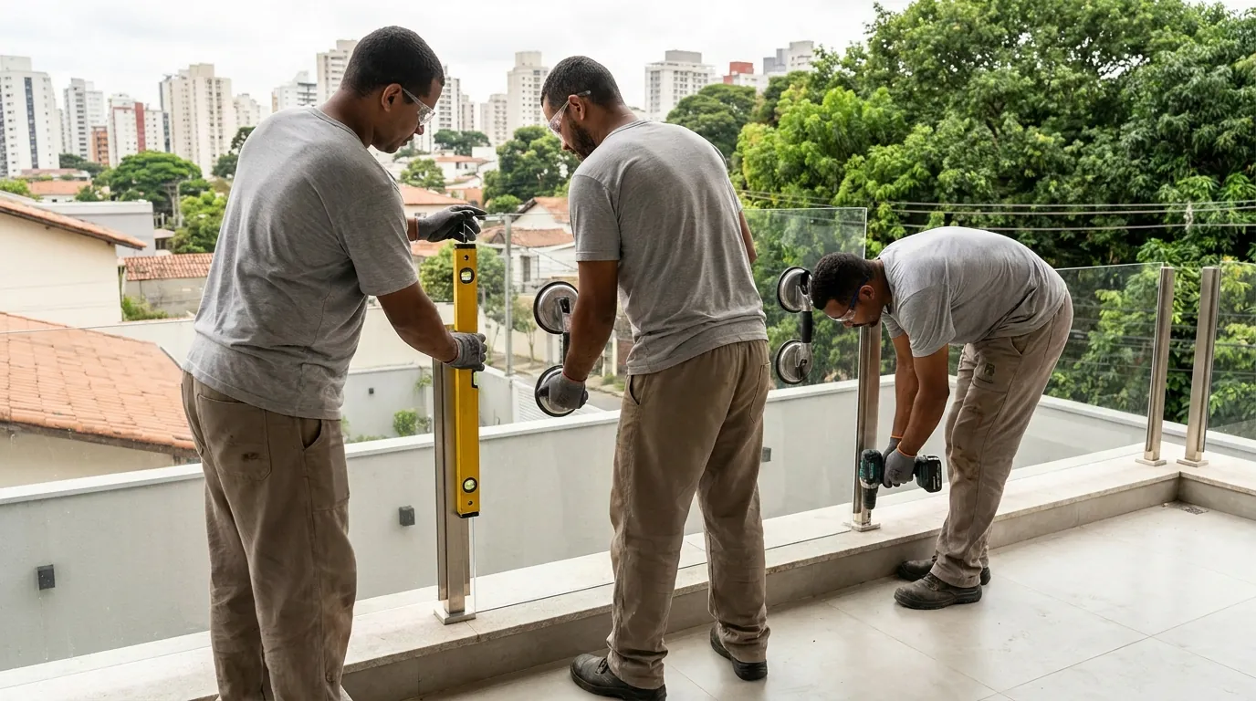 Guarda-Corpo de Vidro para Sacada em Blumenau‑SC