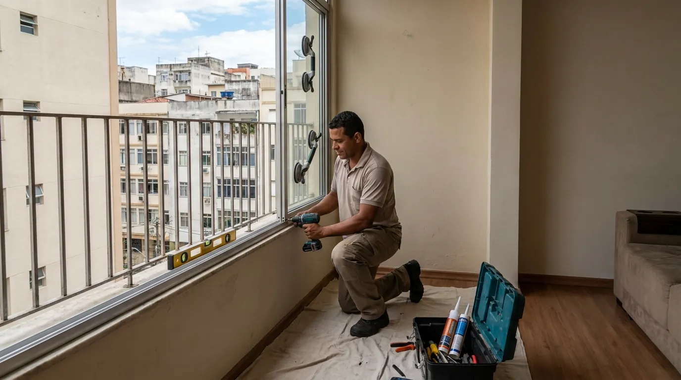 Sacada de Vidro para Apartamento em Blumenau‑SC